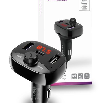 BLACKTECH BL-DE2 QC3.0 PD Car Bluetooth MP3 FM Transmitter – Black