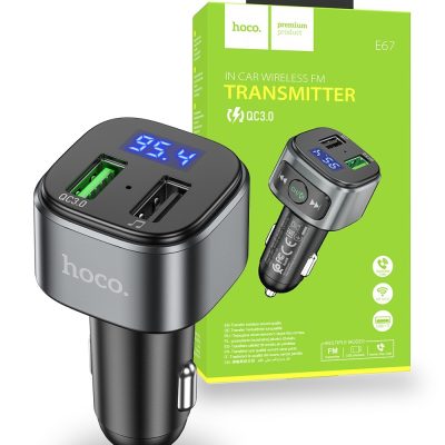 Hoco E67 QC3.0 Car Bluetooth MP3 FM Transmitter – Black