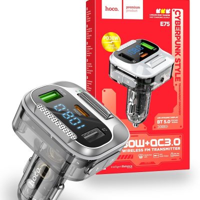 Hoco E75 Car Bluetooth MP3 FM Transmitter Charger – Black