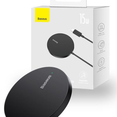 Baseus 15W Simple Mini3 Magnetic Wireless Charger – Black