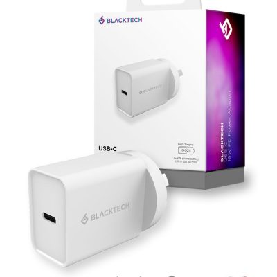 BLACKTECH USB-C 20W PD Power Adapter – White