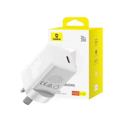 Baseus 30W Mini Fast Charger – Moon White